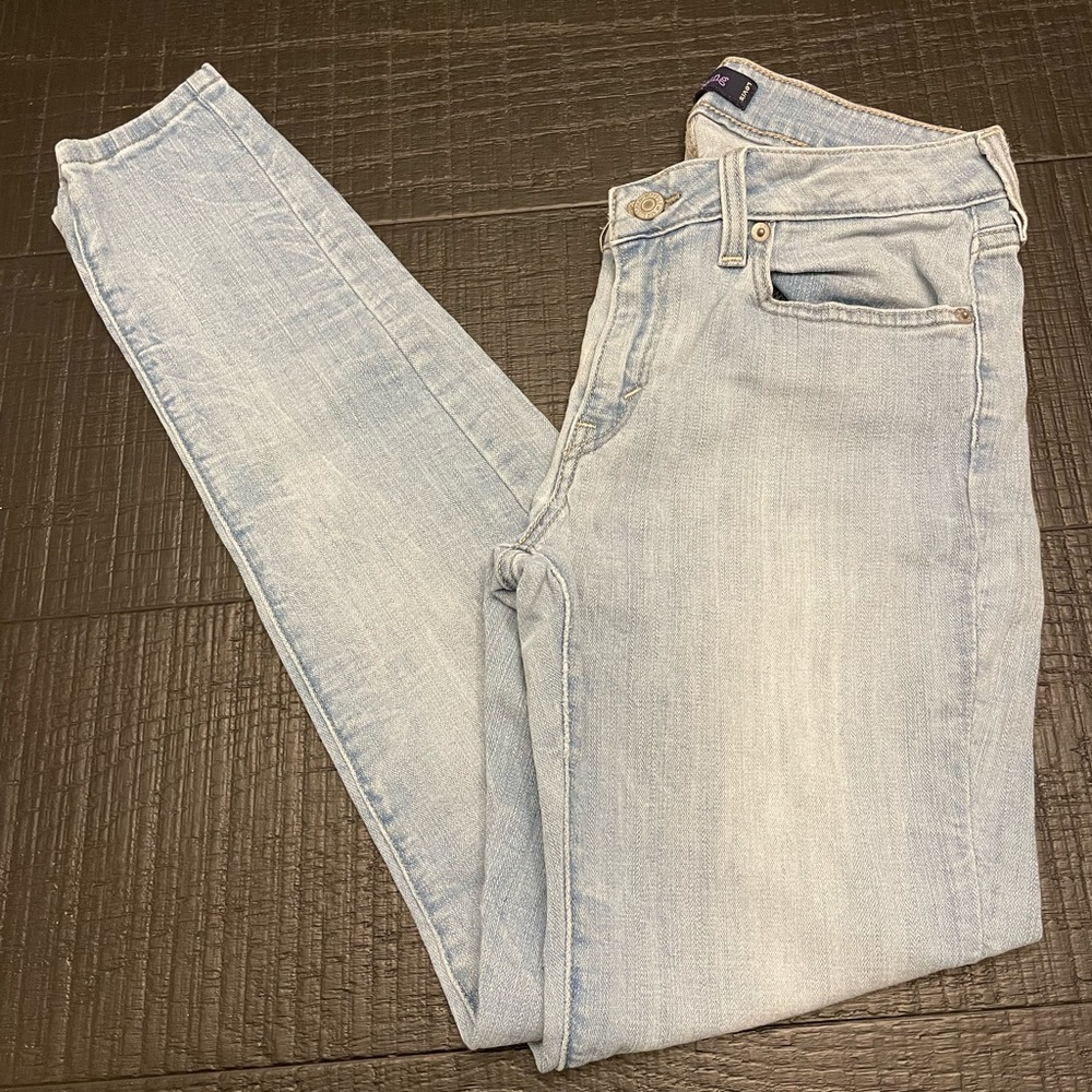 (5)Levi’s 535 Legging Blue 5Pocket Zipup Cotton Polyester & Elastane Sz11M denim